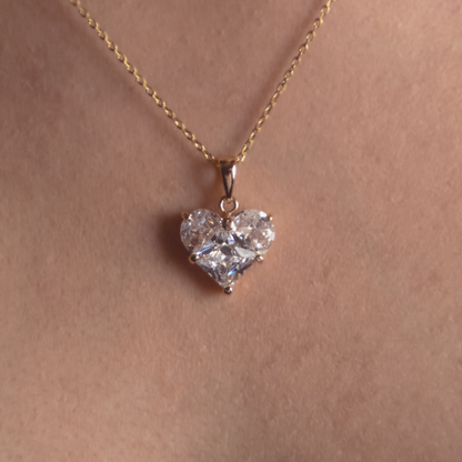 In Love | Heart Pendant Necklace | Cubic Zirconia | 24K Gold