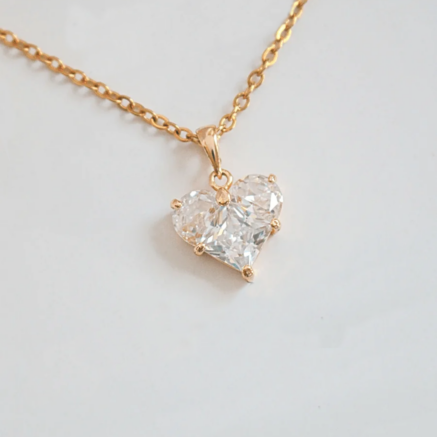 In Love | Heart Pendant Necklace | Cubic Zirconia | 24K Gold