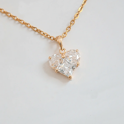 In Love | Heart Pendant Necklace | Cubic Zirconia | 24K Gold