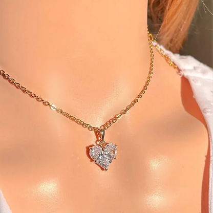 In Love | Heart Pendant Necklace | Cubic Zirconia | 24K Gold