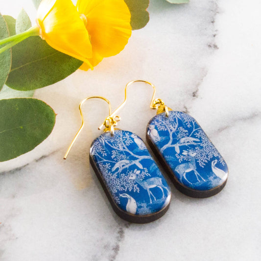 Orecchini animali del bosco Blu Woodland in stile fairycore
