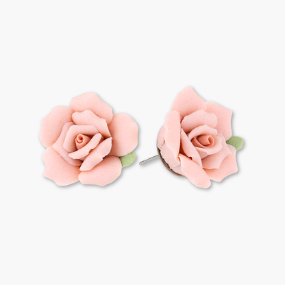 Rosalith | Orecchini a perno in porcellana rosa