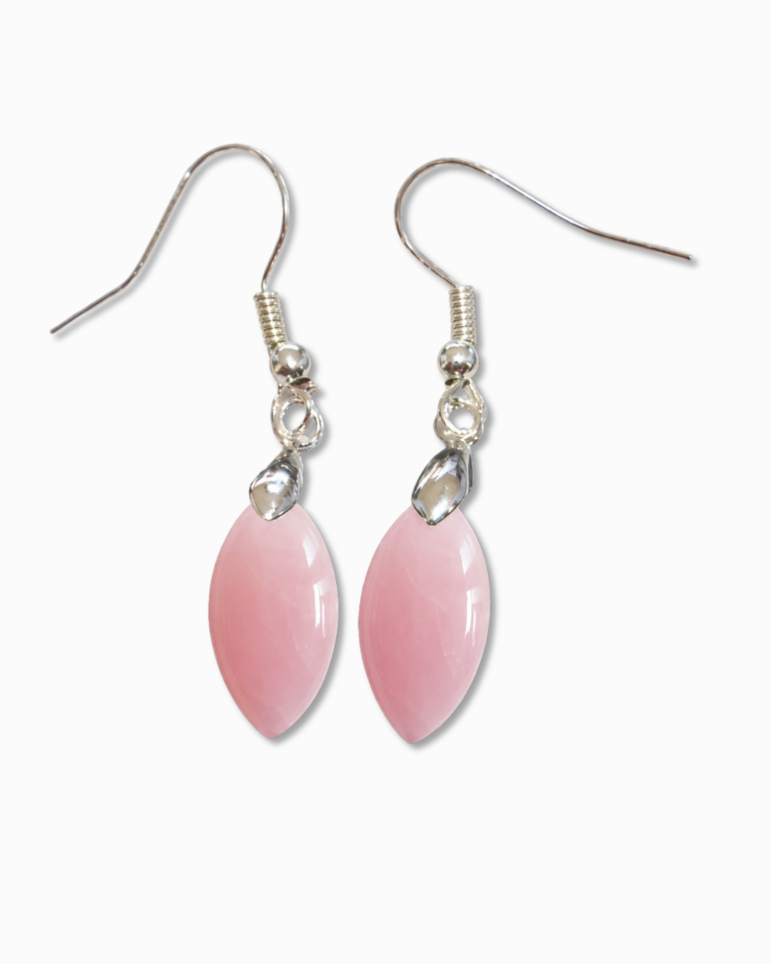 Orecchini in quarzo rosa naturale taglio marquise