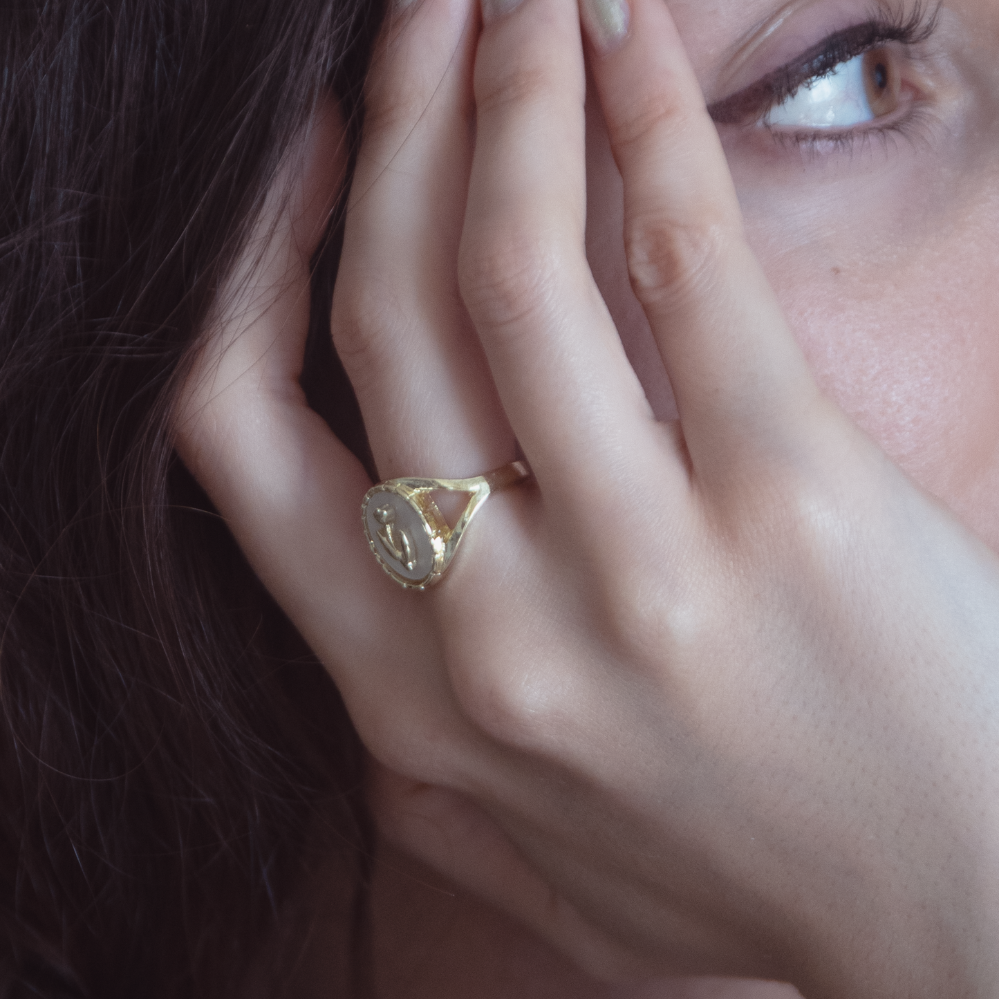Pearly Rose | Adjustable Ring | 24K Gold Plated
