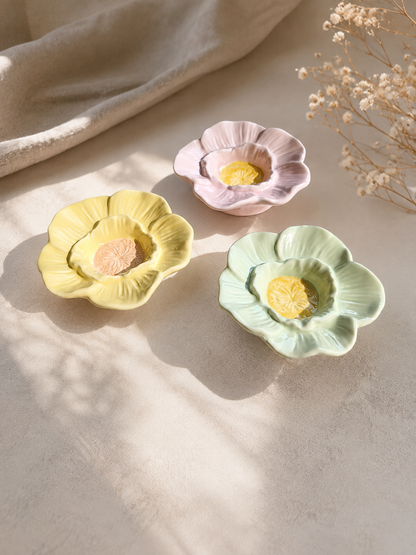 Piatto decorativo portaoggetti con ibisco rosa 🌺