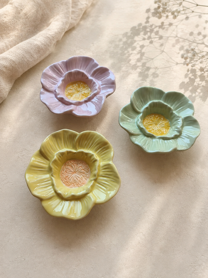 Piatto decorativo portaoggetti con ibisco rosa 🌺