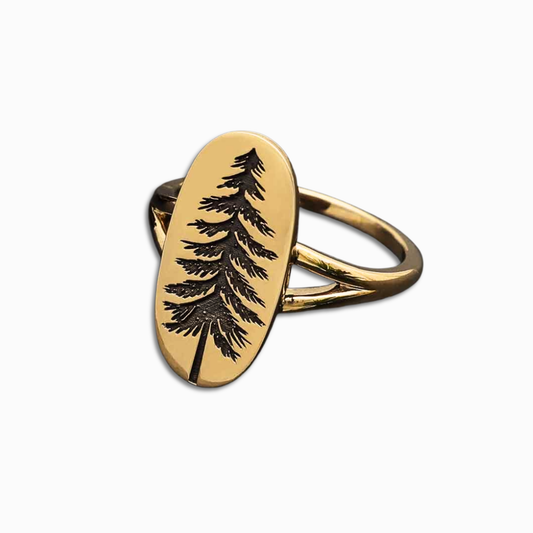 Anello Pino inciso | Bronzo