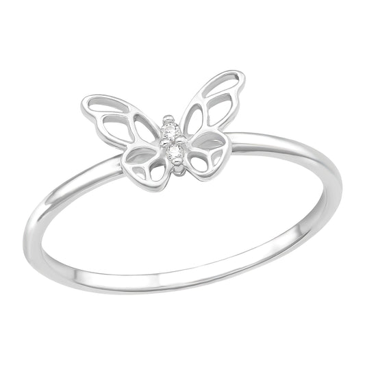 Pixie | Anello Farfalla | Zircone | Argento 925 |  E-coat