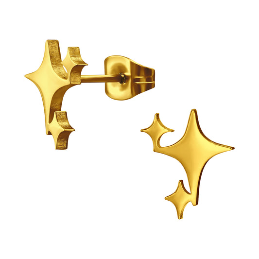 Stellaréa | Orecchini Stella Polare | Acciaio Inox | Placcato oro