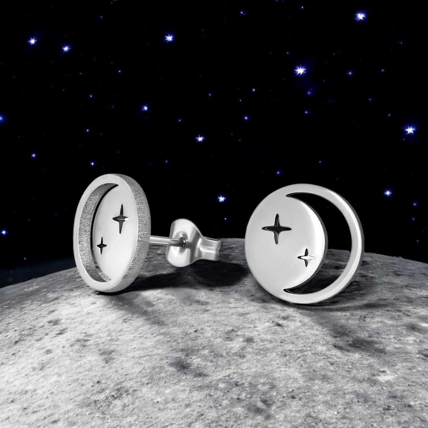 Lunarch | Orecchini Luna Crescente in Acciaio Inossidabile