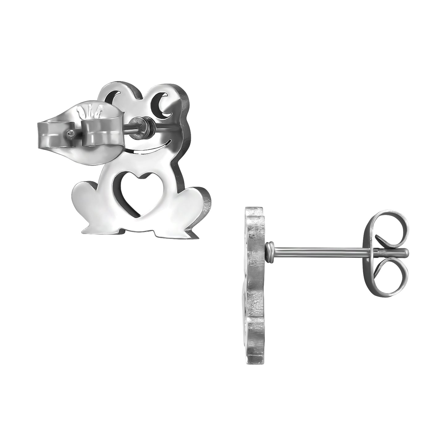 Froglet Heart | Orecchini Ranocchia in Acciaio Inossidabile