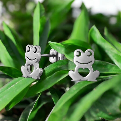 Froglet Heart | Orecchini Ranocchia in Acciaio Inossidabile