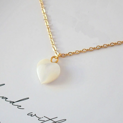 Sea Heart | Collana a cuore | Conchiglia Naturale | Placcato Oro 24K