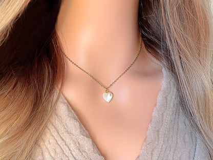 Sea Heart | Collana a cuore | Conchiglia Naturale | Placcato Oro 24K