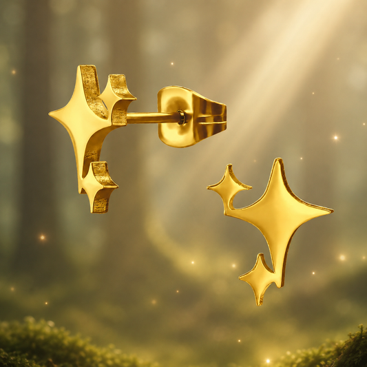 Stellaréa | Orecchini Stella Polare | Acciaio Inox | Placcato oro
