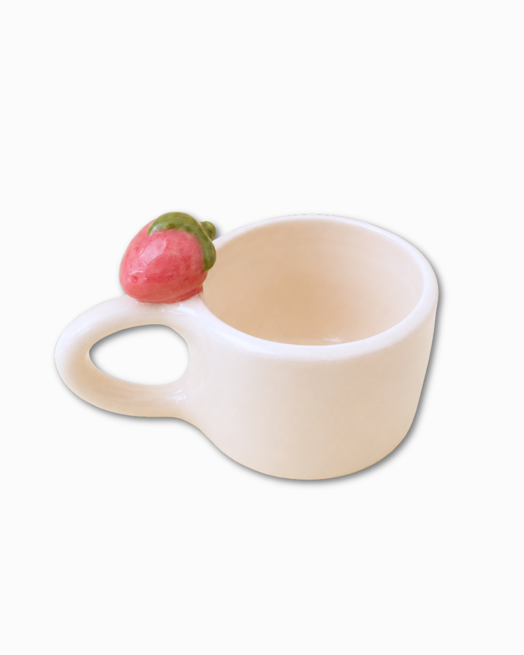 Tazzina da espresso in ceramica con fragola sul manico