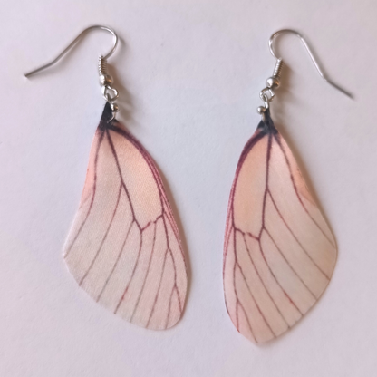 Orecchini in seta | Ali di farfalla rosa cipria | Fatto a mano