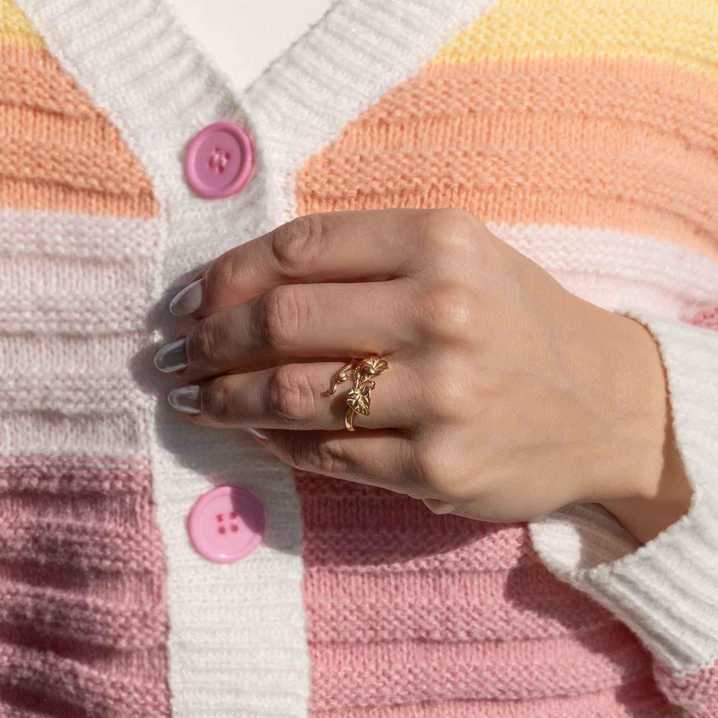 Anello Ipomea | Regolabile | Bronzo