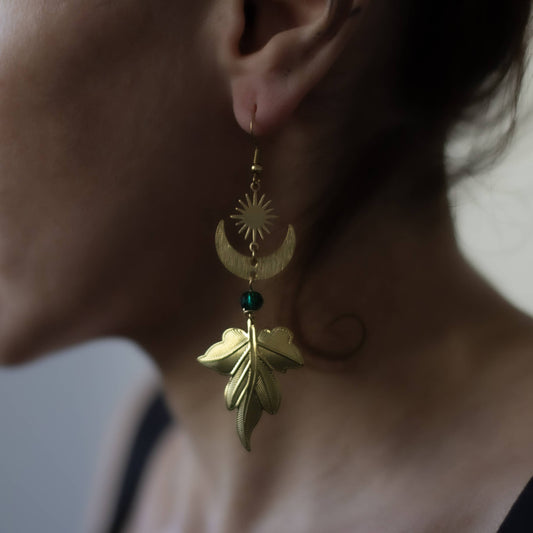 Autumn leaves | Orecchini autunnali con foglie in ottone | fatto a mano