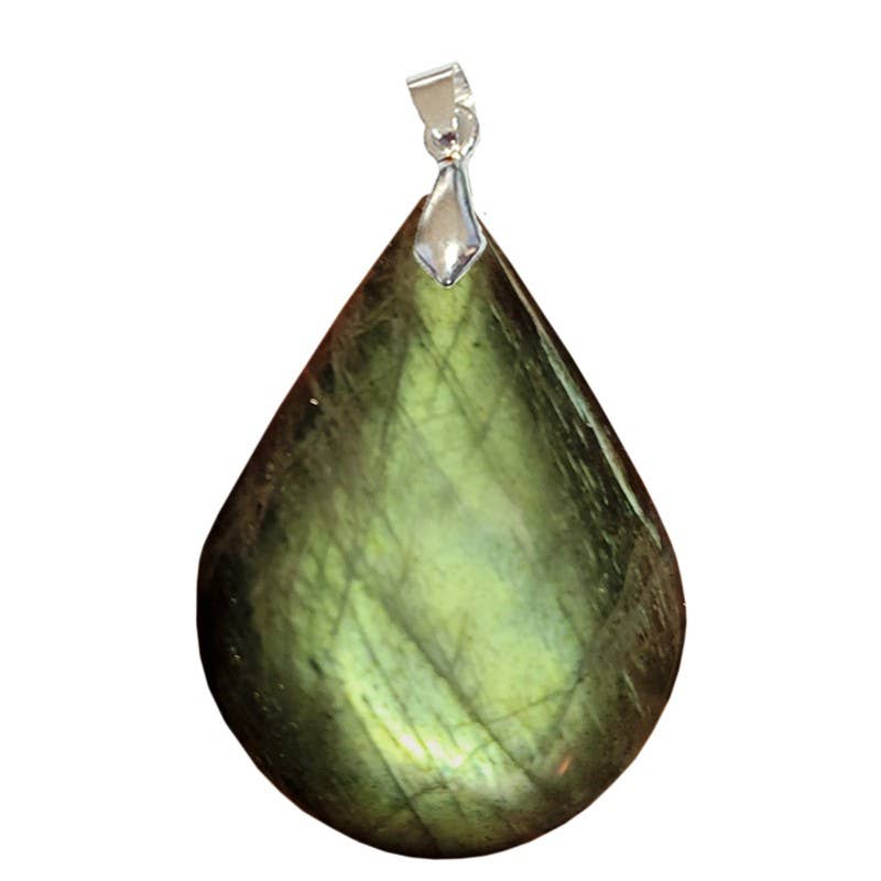 Pendenti a goccia in labradorite verde