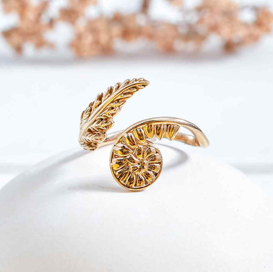 Anello Felce | Regolabile | Bronzo | Fairtrade