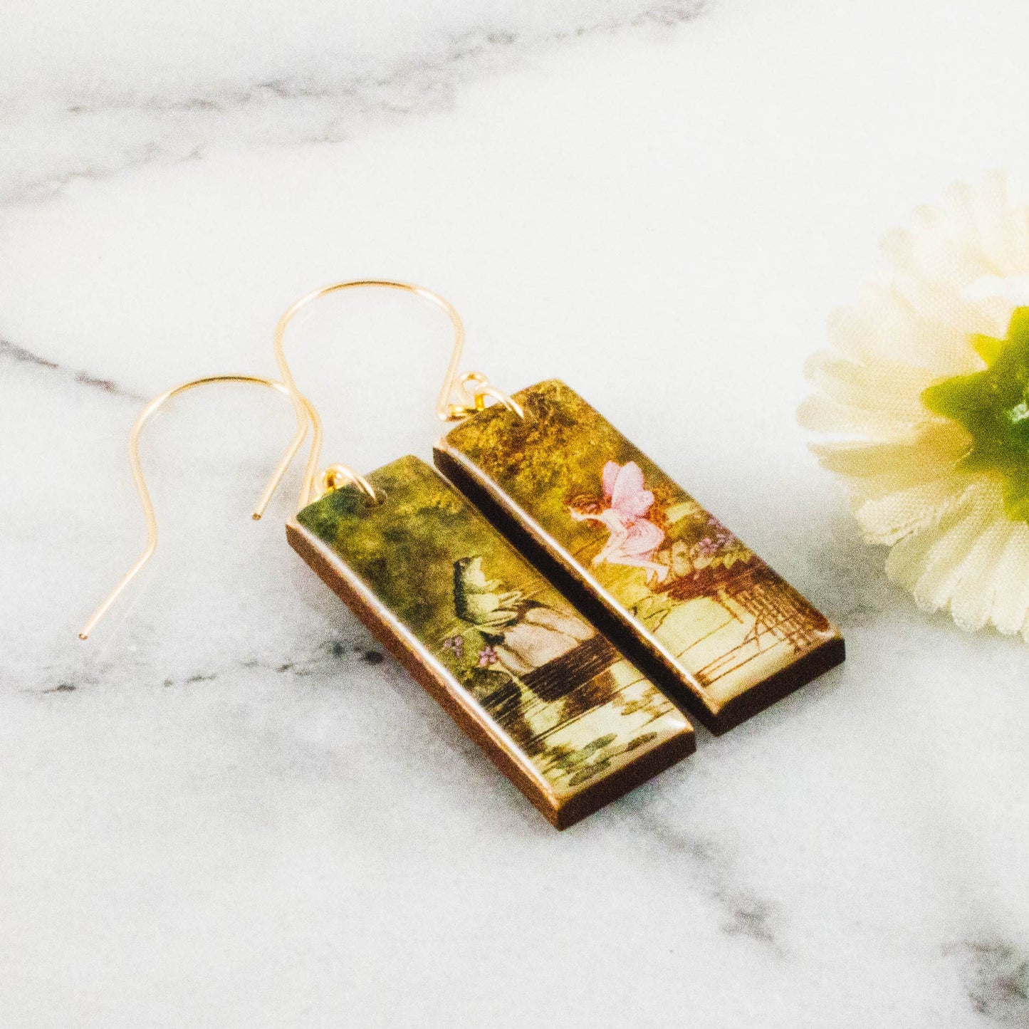 Orecchini rettangolari vintage | Fata e ranocchia