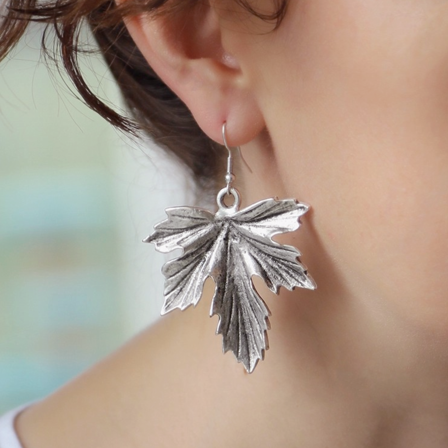 Orecchini  Foglia d'acero | zinco e ottone placcati in argento