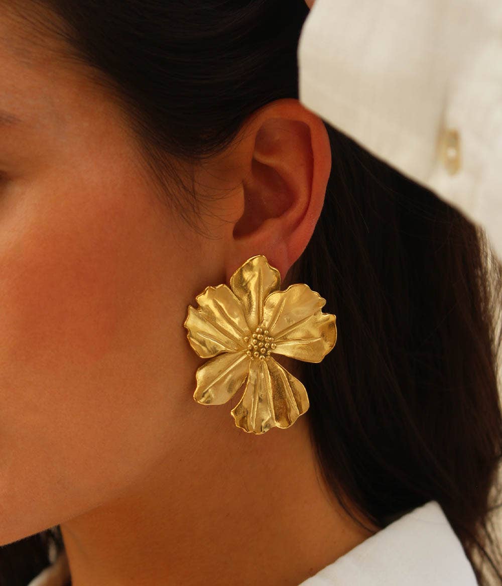Vicky | Flower earrings | gold | Handmade