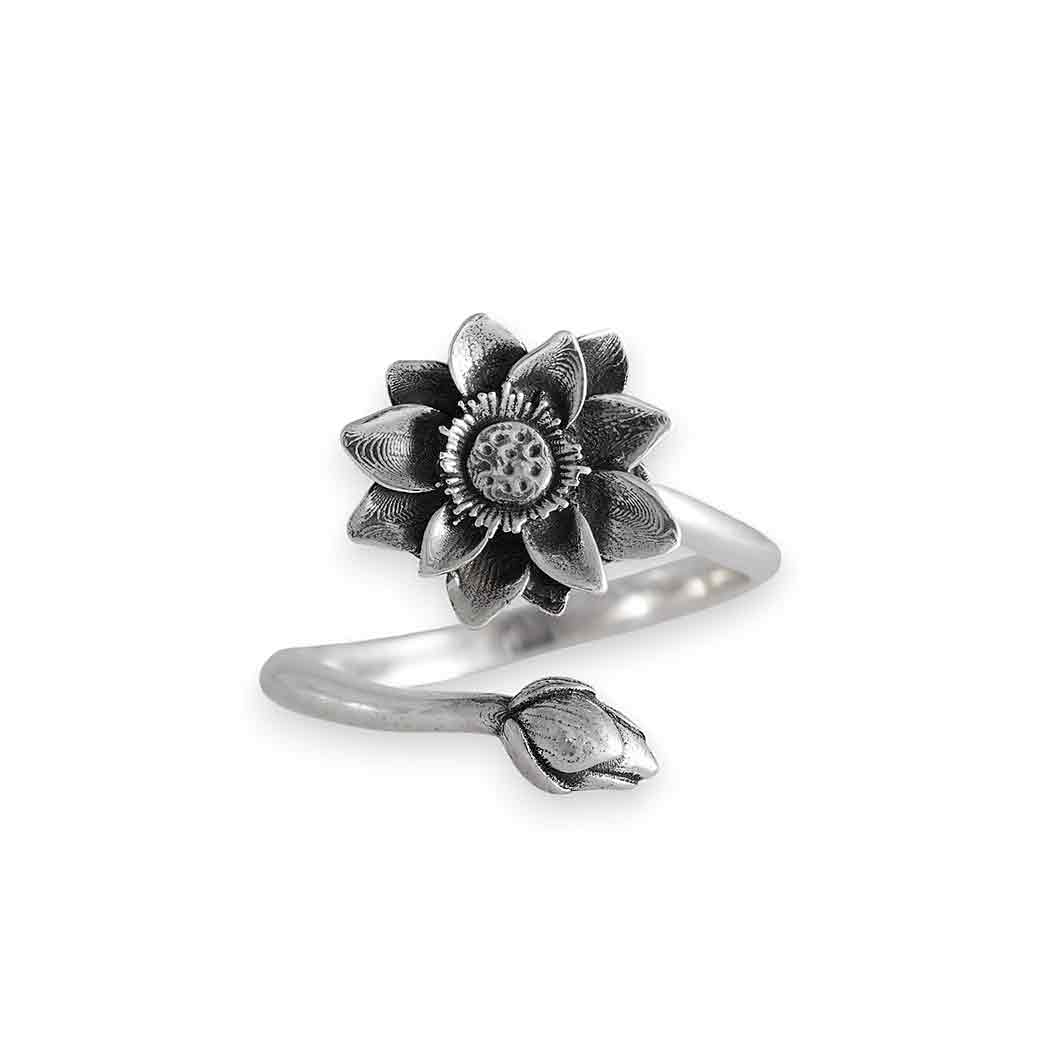 Anelli con Fiori di Nascita Regolabili: Luxe Silver Plate / Maggio - Mughetto