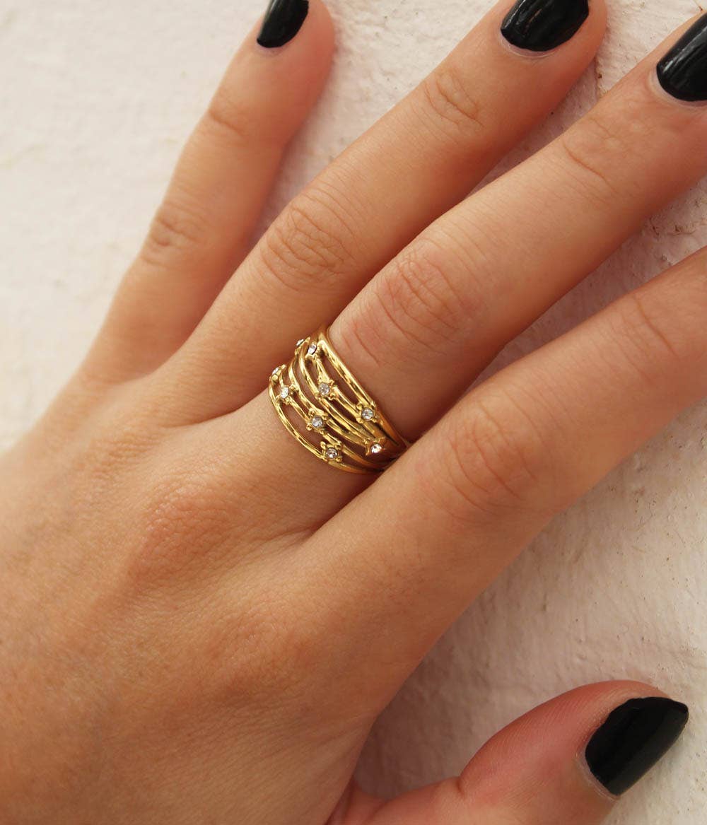 Gigi Rhinestone Multi Ring | Handmade Jewelry