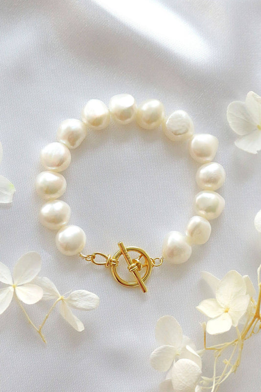 Baroque freshwater pearl bracelet | 24K | Handmade