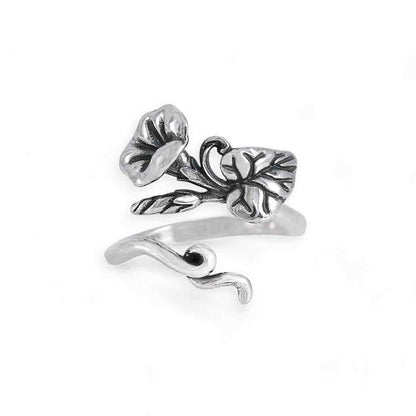 Anelli con Fiori di Nascita Regolabili: Luxe Silver Plate / Maggio - Mughetto