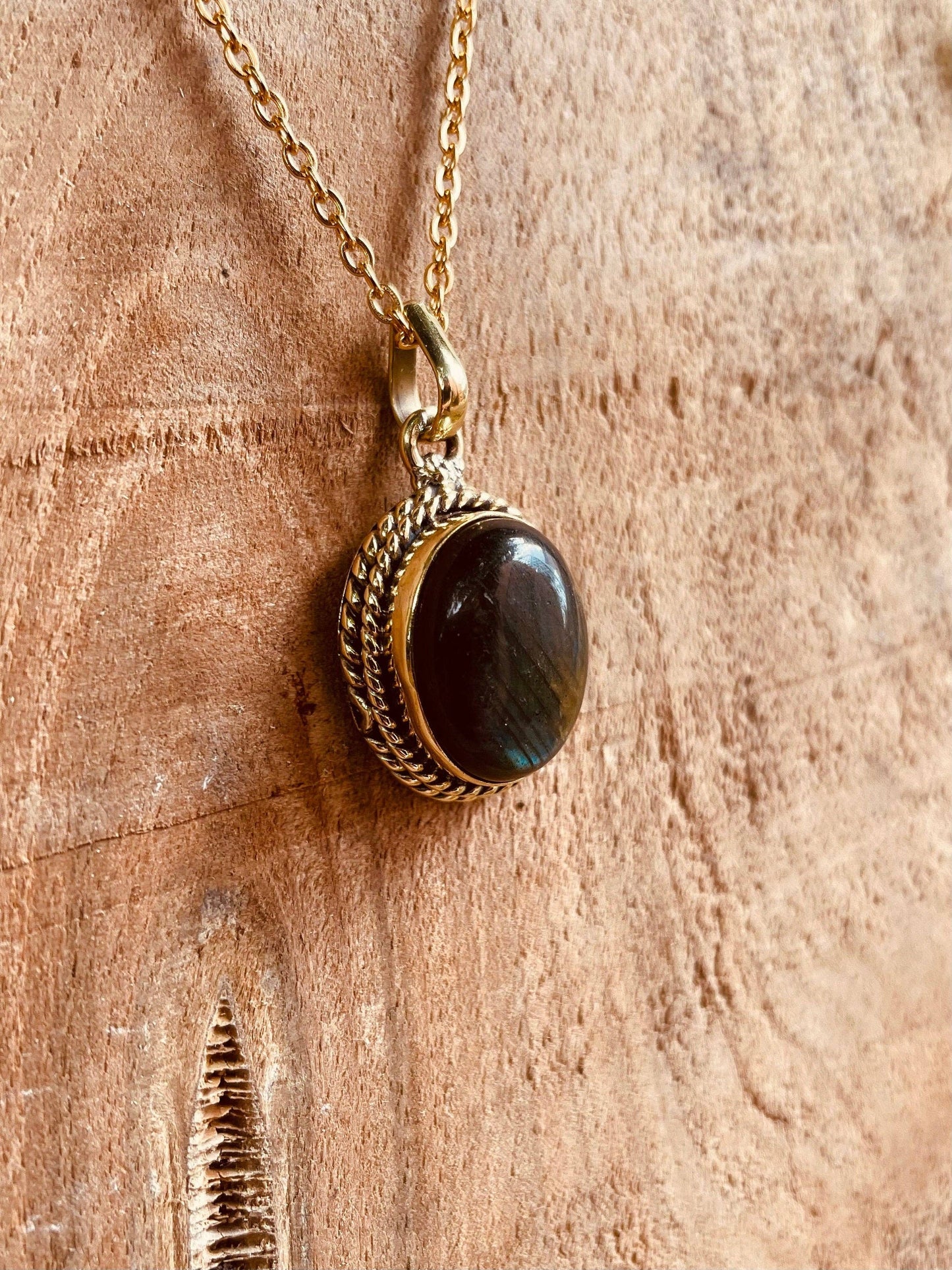 Collana Ottone | Labradorite | Fatto a mano