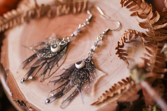 Black Circle | Fairy Earrings | Swarovski | Handmade