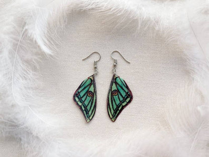 Orecchini con ali di fata verde smeraldo