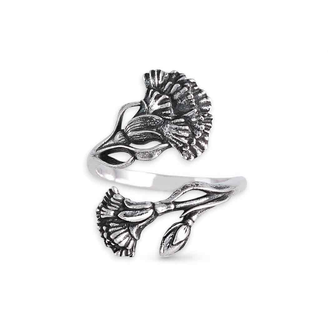 Anelli con Fiori di Nascita Regolabili: Luxe Silver Plate / Maggio - Mughetto