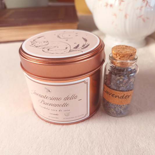 INCANTESIMO DELLA BUONANOTTE | Candela profumata | Lavanda | cera di soia | fragranza di Grasse