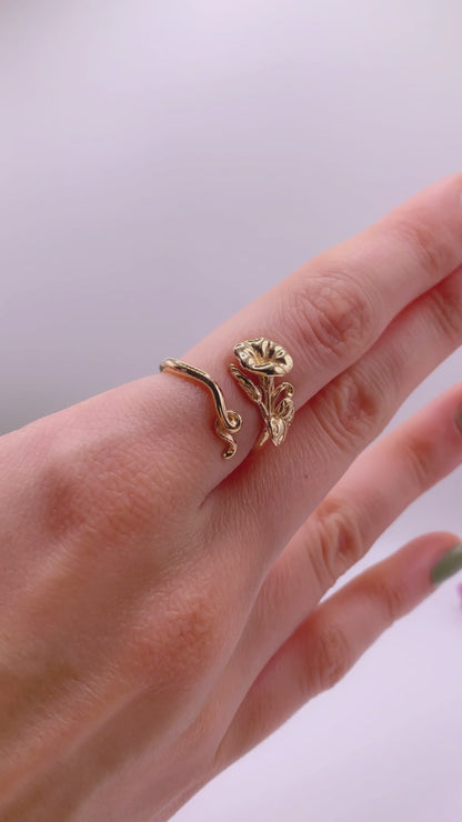 Anello Ipomea | Regolabile | Bronzo