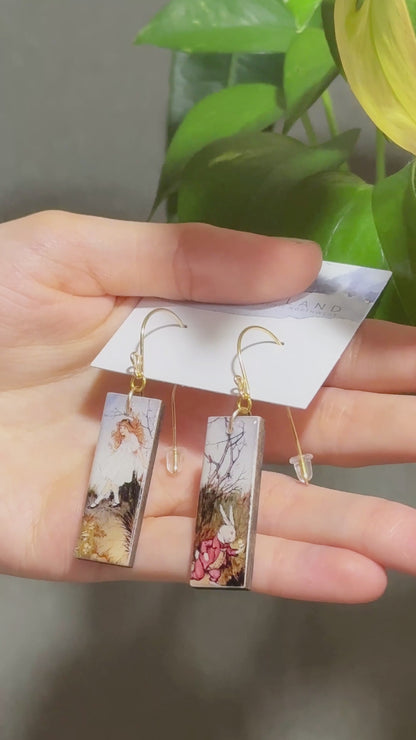 Orecchini rettangolari Alice nel Paese delle Meraviglie | Stile Vintage