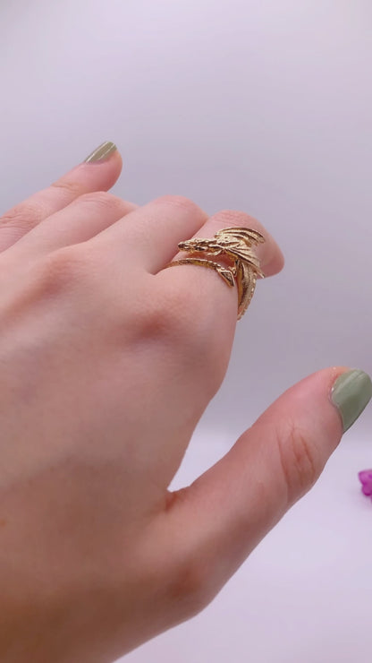 Anello Drago | Regolabile | Bronzo