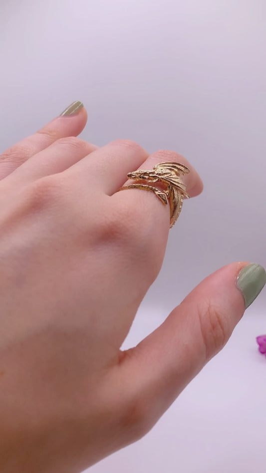 Anello Drago | Regolabile | Bronzo